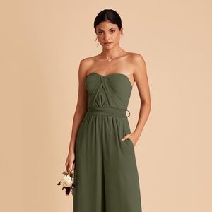 Gigi Olive Chiffon Jumpsuit
